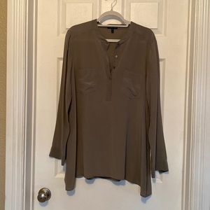 Eileen Fisher silver blouse. An elegant top great for day or night.